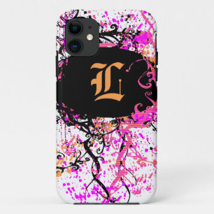 Funda Para iPhone 11 Patrón de Damasco de Vintage con letra de monogram