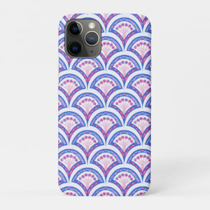 Funda Para iPhone 11 Pro patrón de damasco floral azul