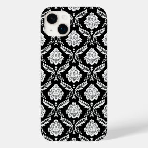 Funda Para iPhone 14 Plus De Case-Mate Patrón de Damasco Rococó Blanco sobre Negro