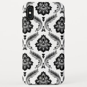 Funda Para iPhone XS Max Patrón de damasco rococó gris negro blanco