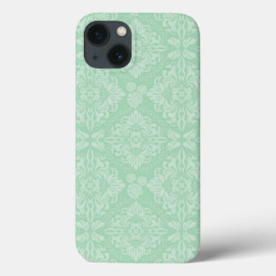 Funda Para iPhone 13 Patrón de damasco verde