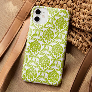 Funda Para iPhone 15 Pro Max Patrón de Damasco Verde