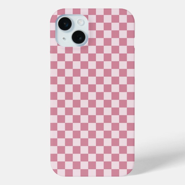 Funda De Case-Mate Para iPhone Patrón de damero rosa polvoriento (Reverso )