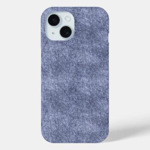 Funda Para iPhone 15 Patrón de Denim Azul Grises