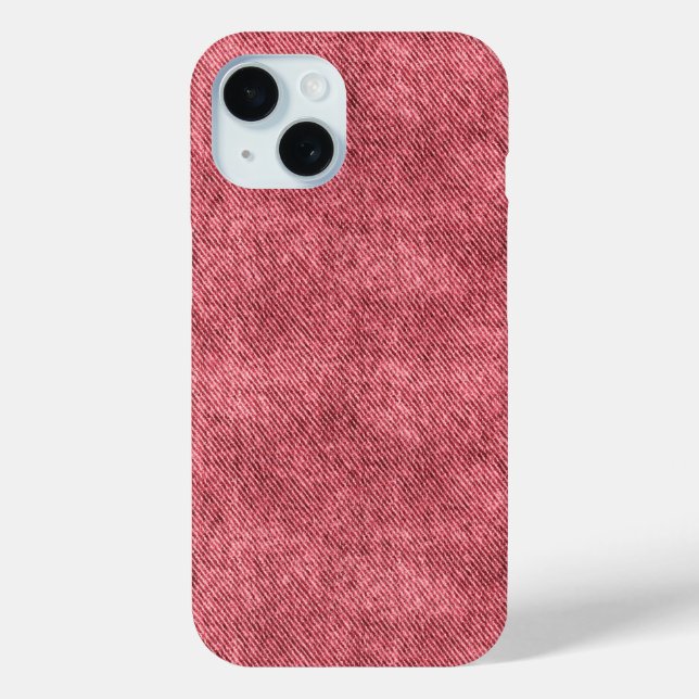 Funda De Case-Mate Para iPhone Patrón de denim rojo oscuro (Reverso )