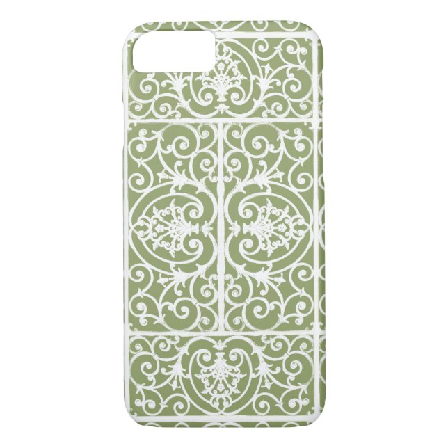 Funda De Case-Mate Para iPhone Patrón de desplazamiento verde oliva (Reverso)