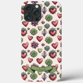 Funda Para iPhone 13 Pro Max Patrón de Día de San Valentín de acuarela de coraz
