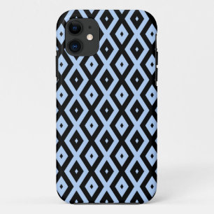 Funda Para iPhone 11 Patrón de diamante azul pálido y negro