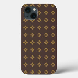 Funda Para iPhone 13 Patrón de diamante dorado