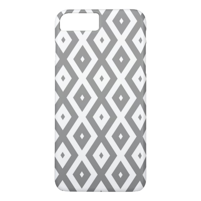 Funda De Case-Mate Para iPhone Patrón de diamante gris y blanco (Reverso)