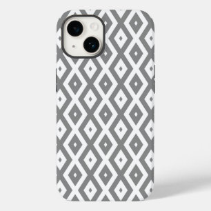 Funda Para iPhone 14 De Case-Mate Patrón de diamante gris y blanco