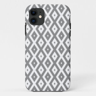 Funda Para iPhone 11 Patrón de diamante gris y blanco