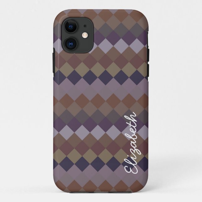 Funda De Case-Mate Para iPhone Patrón de diamante moderno | Resumen del mosaico A (Reverso)