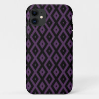 Patrón de diamante morado oscuro y negro