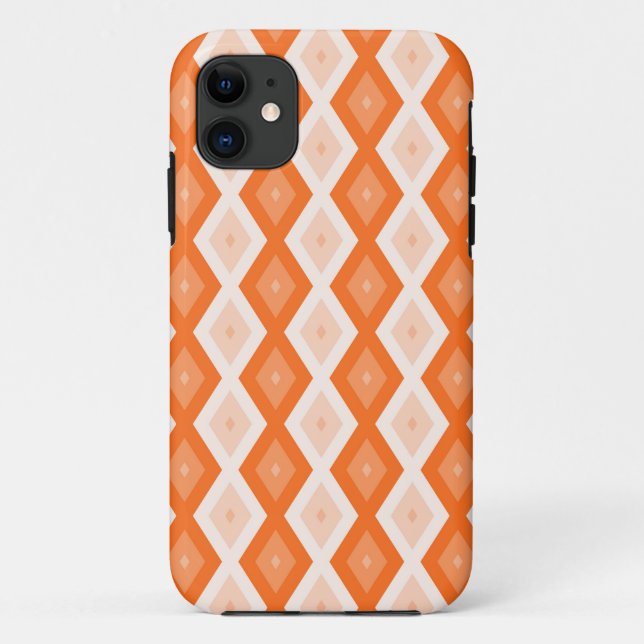 Funda De Case-Mate Para iPhone patrón de diamante naranja (Reverso)