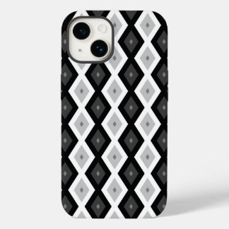 Funda Para iPhone 14 De Case-Mate Patrón de diamante negro, blanco y gris