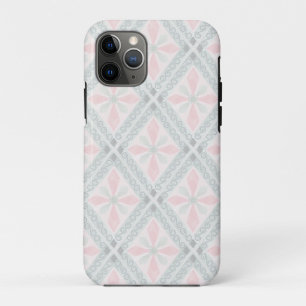Funda Para iPhone 11 Pro Patrón de diamante pastel verde y rosa