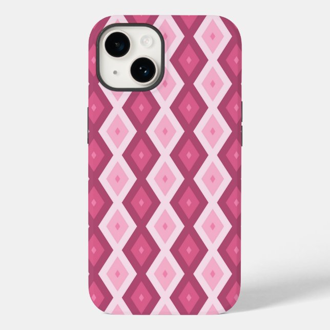 Funda De Case-Mate Para iPhone patrón de diamante rosa (Reverso )