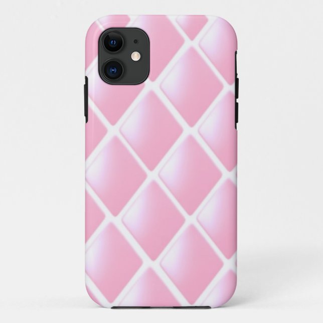 Funda De Case-Mate Para iPhone Patrón de diamante rosado (Reverso)