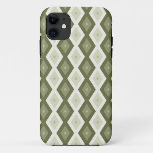 Funda Para iPhone 11 Patrón de diamante verde oliva