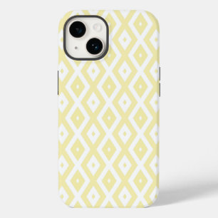 Funda Para iPhone 14 De Case-Mate Patrón de diamantes amarillo pálido y blanco