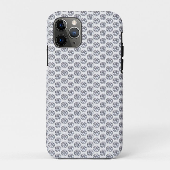 Funda De Case-Mate Para iPhone Patrón de diamantes brillantes sobre plata (Reverso)