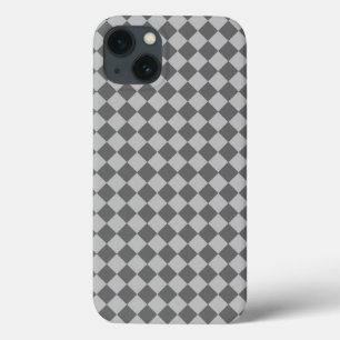 Funda Para iPhone 13 Patrón de diamantes de combinación gris de Shirley