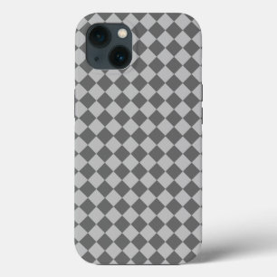 Funda Para iPhone 13 Patrón de diamantes de combinación gris de Shirley