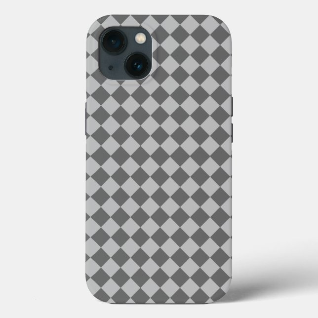 Funda De Case-Mate Para iPhone Patrón de diamantes de combinación gris de Shirley (Reverso )