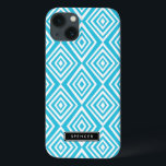 Funda Para iPhone 13 Patrón de diamantes de moda | Turquesa personaliza<br><div class="desc">El moderno y elegante mini funda iPad presenta un estilo de diamante turquesa y blanco. Este funda es completamente personalizable. Hay otros colores y artículos similares disponibles.</div>