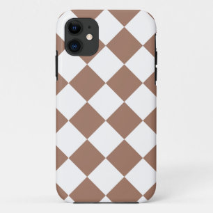 Funda Para iPhone 11 Patrón de diamantes en blanco y mousse de mocha