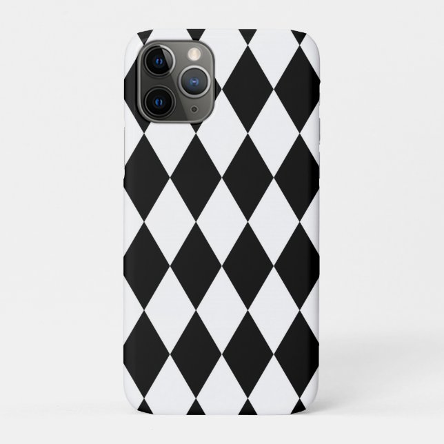 Funda De Case-Mate Para iPhone Patrón de Diamantes Negros Cool (Reverso)