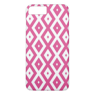 Funda Para iPhone 8 Plus/7 Plus Patrón de diamantes rosa y blanco
