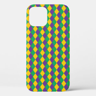 Funda Para iPhone 12 Patrón de Diamantes sin Margen. Violet, Yello