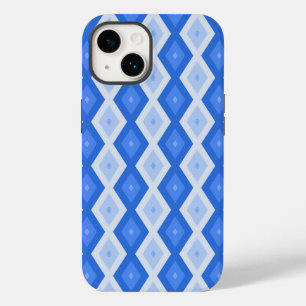 Funda Para iPhone 14 De Case-Mate Patrón de diamantes tonos de azul