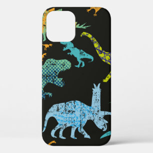 Funda Para iPhone 12 Patrón de Dino sin foco. Diseño original con t-rex