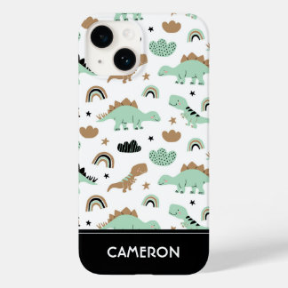 Funda Para iPhone 14 De Case-Mate Patrón de dinosaurio verde de menta