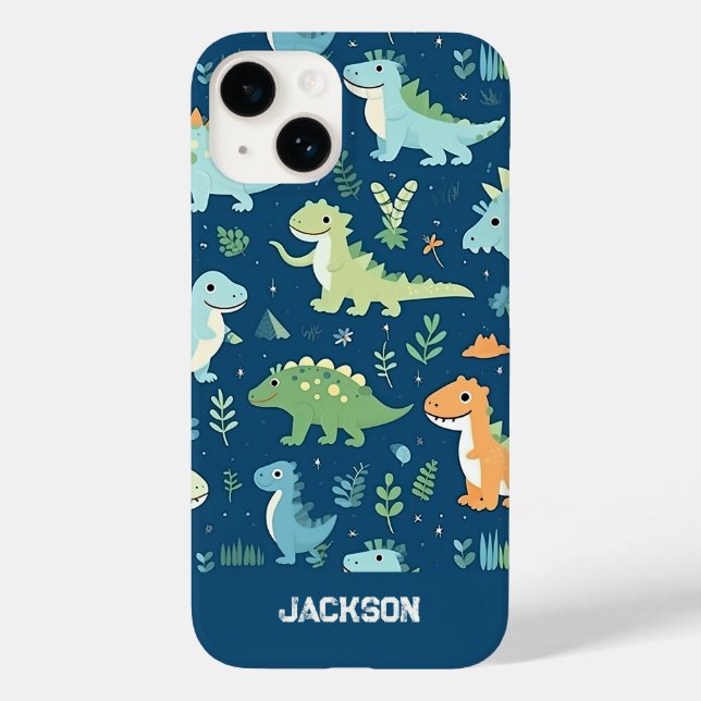Funda De Case-Mate Para iPhone Patrón de dinosaurios bebés (Reverso )