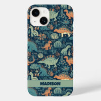 Patrón de dinosaurios de texto de personalizado