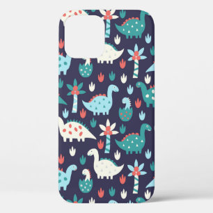 Funda Para iPhone 12 Patrón de dinosaurios sin fisuras