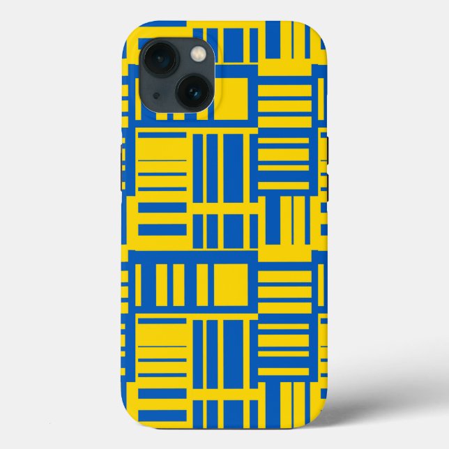 Funda De Case-Mate Para iPhone Patrón de diseño de línea de color azul y amarillo (Reverso )