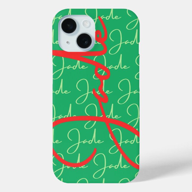 Funda De Case-Mate Para iPhone Patrón de diseño de nombre de Jade (Reverso )
