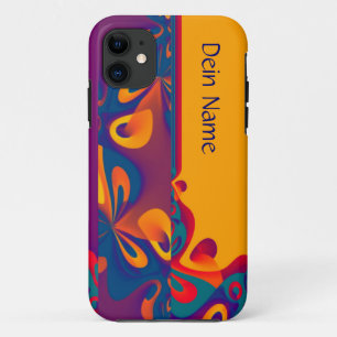 Funda Para iPhone 11 Patrón de diseño gráfico - naranja violeta + tu te