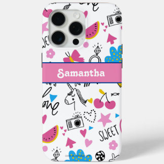 Funda Para iPhone 15 Pro Max Patrón de diseño rosa sencillo y elegante de moda 