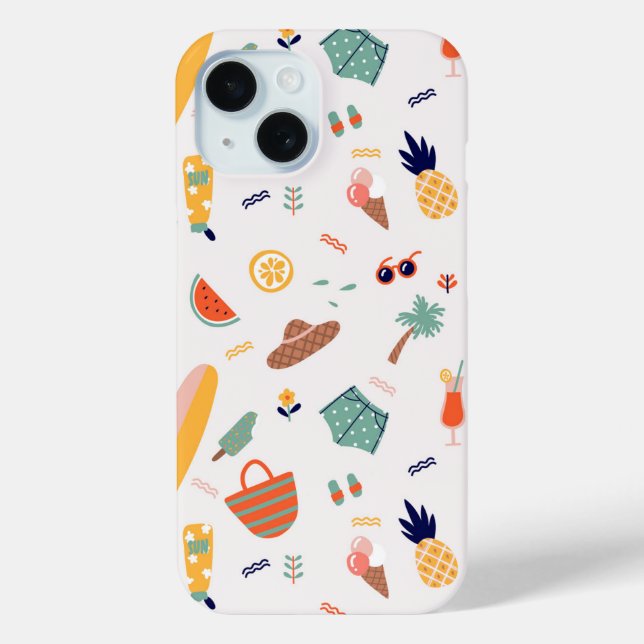 Funda De Case-Mate Para iPhone Patrón de diversión de Sunny Beach (Reverso )
