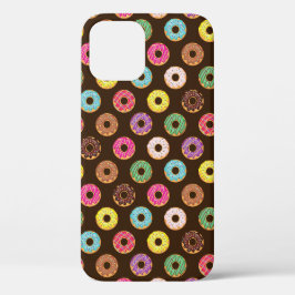 Funda Para iPhone 12 Patrón De Donut Colorido En Chocolate