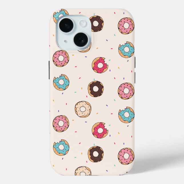 Funda De Case-Mate Para iPhone Patrón de donut dulce de azúcar (Reverso )