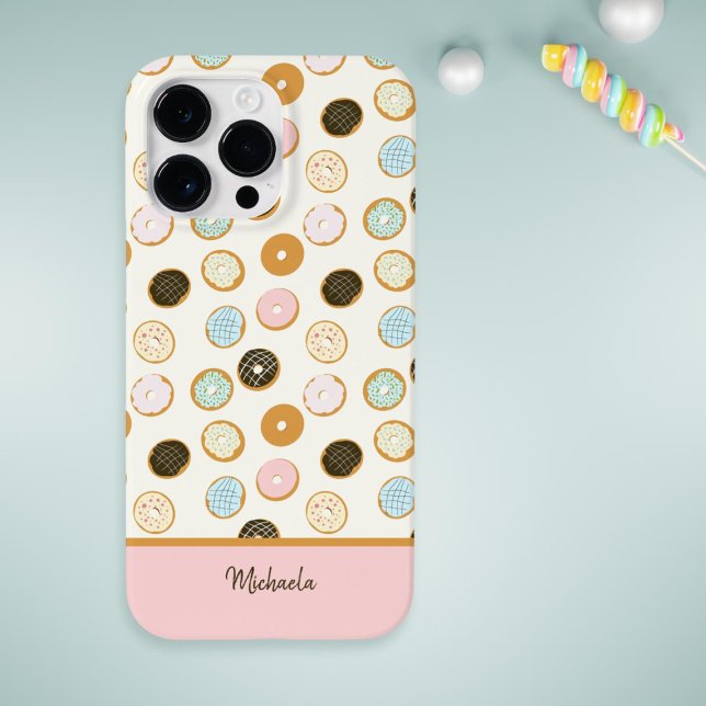 Funda De Case-Mate Para iPhone Patrón de donut rosado (Subido por el creador)