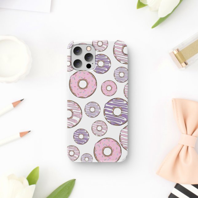 Funda De Case-Mate Para iPhone Patrón De Donuts, Donuts Rosados, Donuts Morados (Subido por el creador)