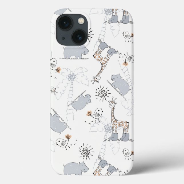 Funda De Case-Mate Para iPhone patrón de doodle 2 (Reverso)